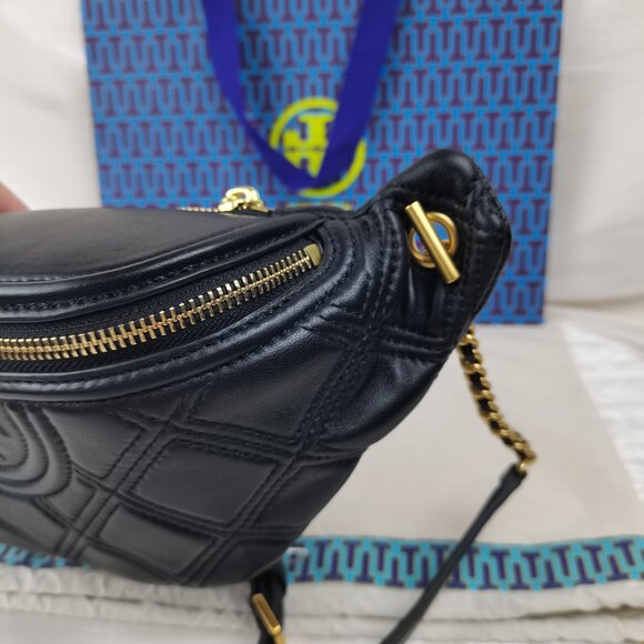 💖💫 ⭐Black Tory Burch Fleming Fanny Pack - Picture 6 of 9